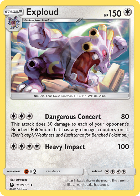 Exploud - 119/168 - Normal - NM - Rare - Celestial Storm