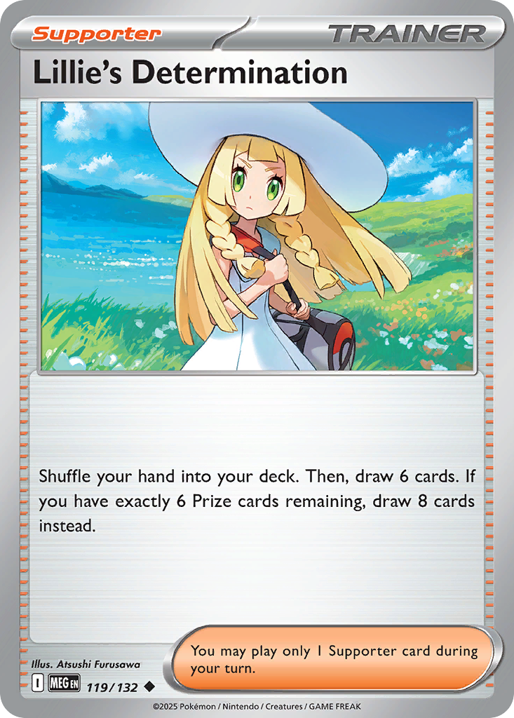 Lillie's Determination - 119/132 - Reverse Holofoil - NM - Uncommon - Mega Evolution