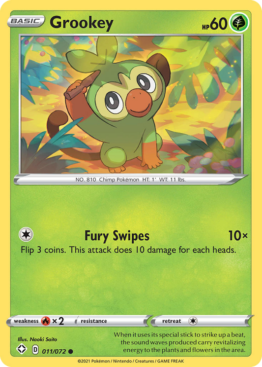 Grookey - 11/72 - Normal - NM - Common - Shining Fates