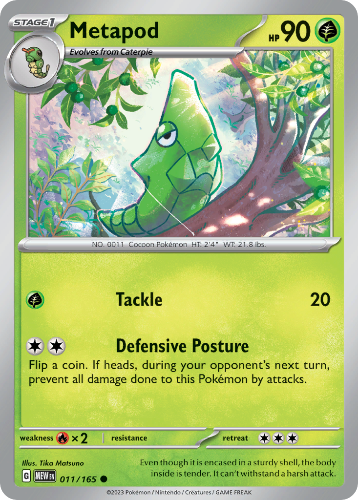 Metapod - 11/165 - Normal - NM - Common - 151