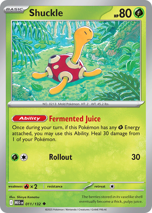 Shuckle - 11/132 - Reverse Holofoil - NM - Uncommon - Mega Evolution
