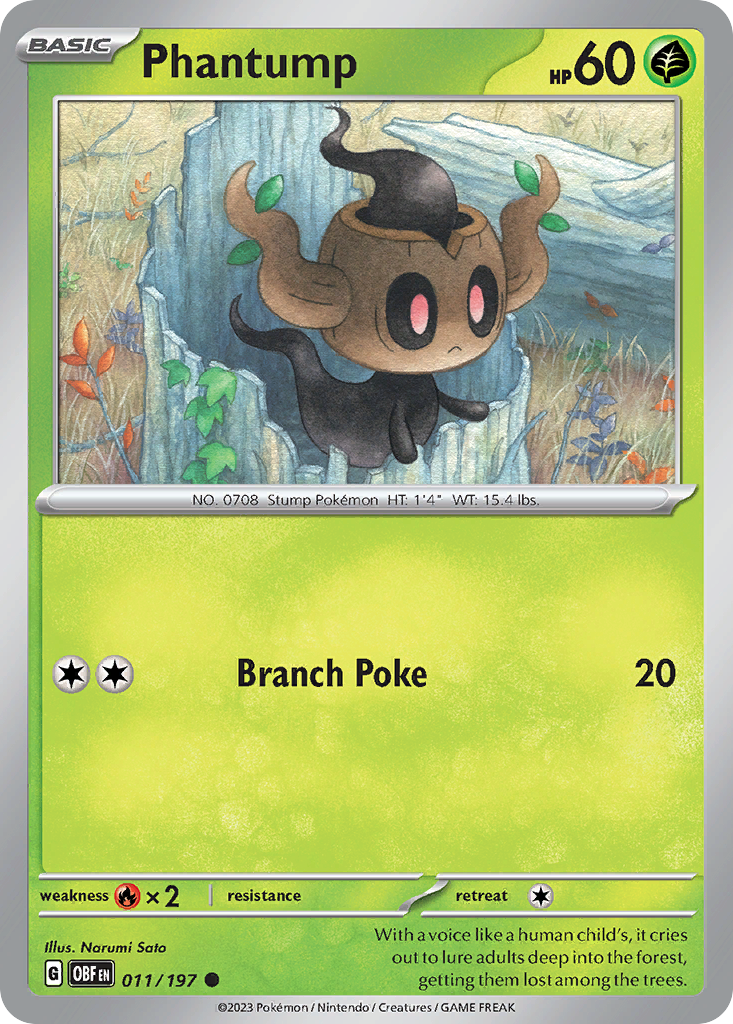 Phantump - 11/197 - Reverse Holofoil - NM - Common - Obsidian Flames