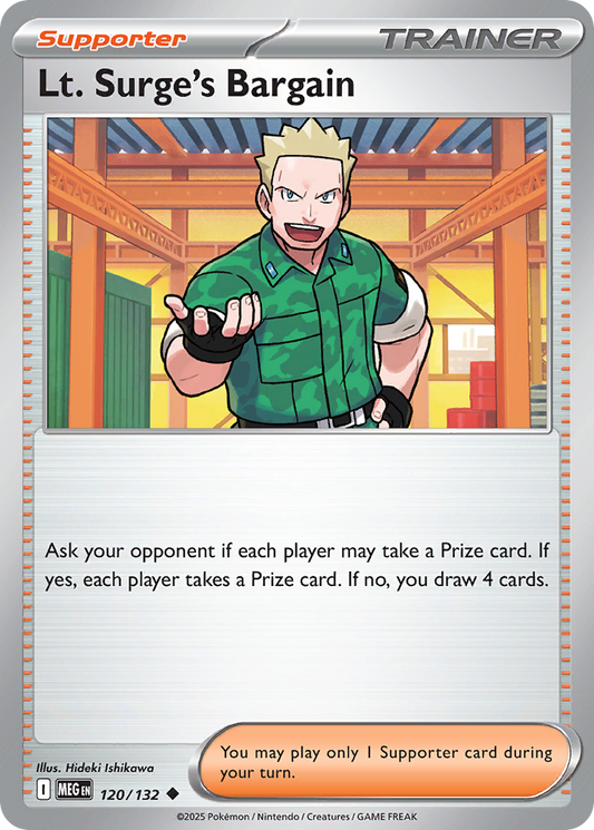 Lt. Surge's Bargain - 120/132 - Normal - NM - Uncommon - Mega Evolution
