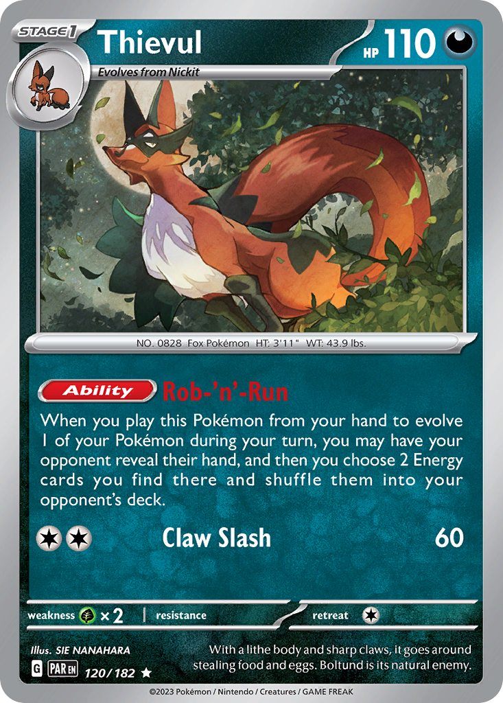 Thievul - 120/182 - Reverse Holofoil - NM - Rare - Paradox Rift
