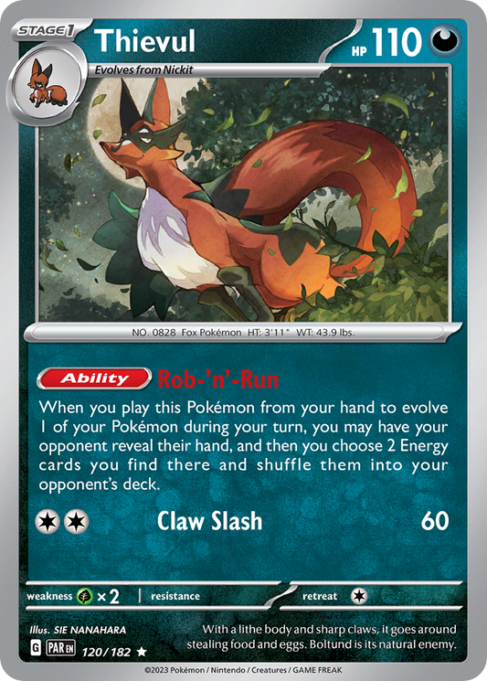 Thievul - 120/182 - Reverse Holofoil - NM - Rare - Paradox Rift