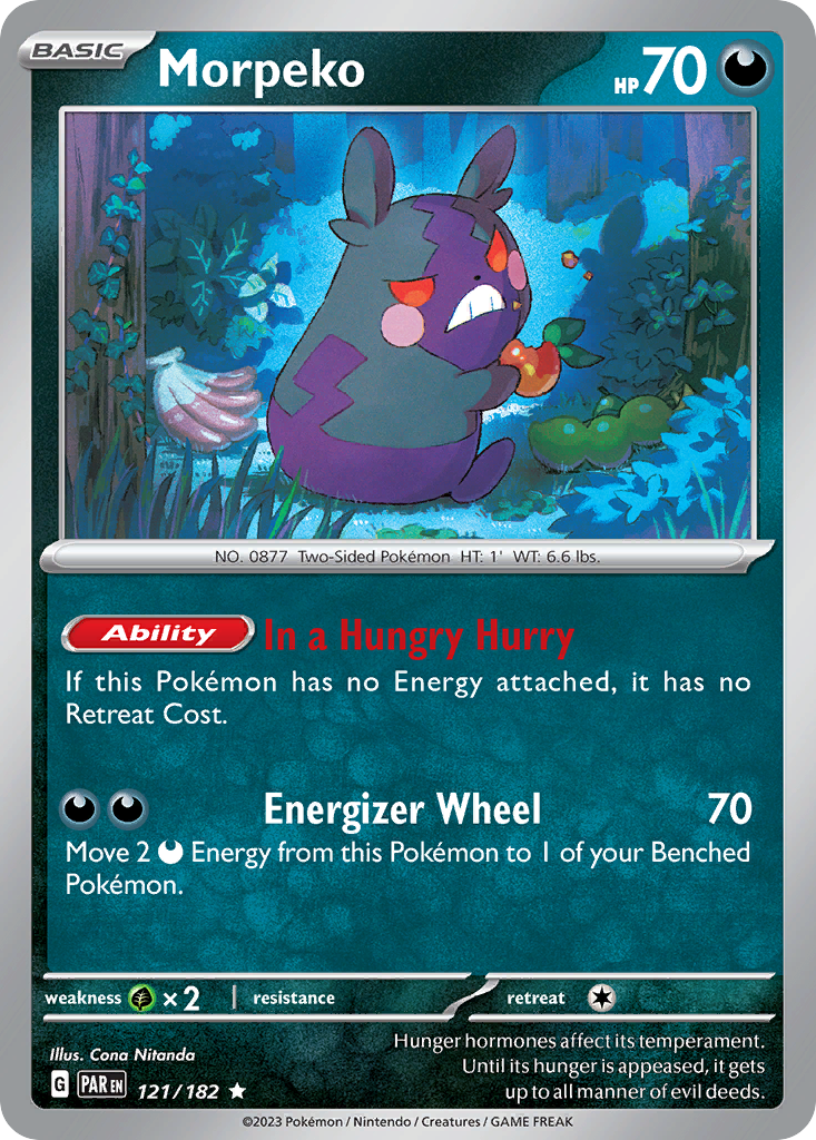 Morpeko - 121/182 - Reverse Holofoil - NM - Rare - Paradox Rift