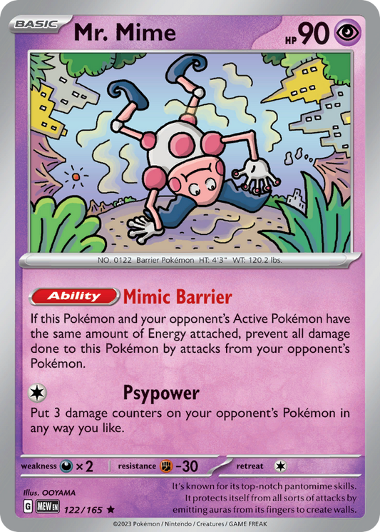 Mr. Mime - 122/165 - Holofoil - NM - Rare - 151