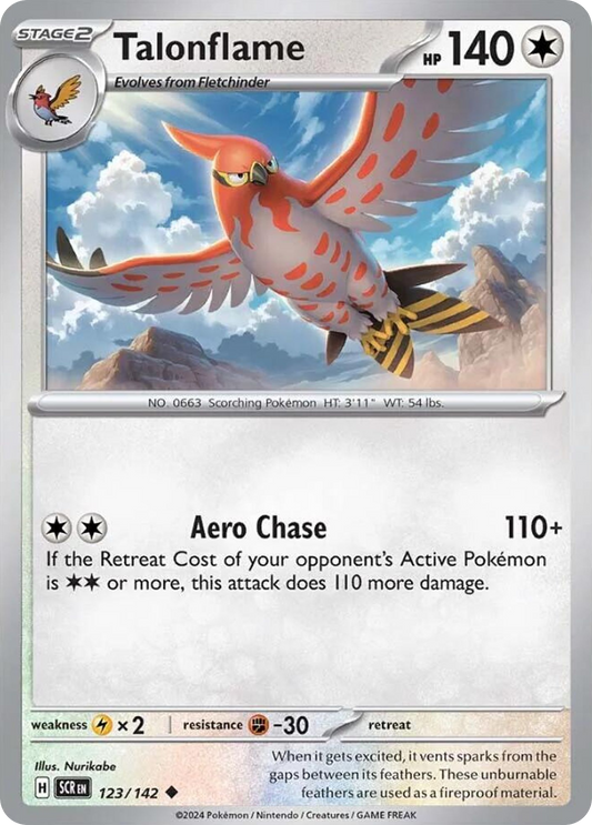 Talonflame - 123/142 - Reverse Holofoil - NM - Uncommon - Stellar Crown