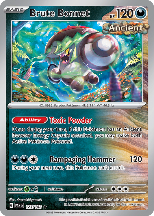 Brute Bonnet - 123/182 - Holofoil - NM - Rare - Paradox Rift