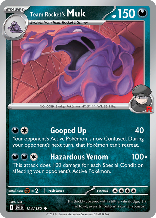 Team Rocket's Muk - 124/182 - Reverse Holofoil - NM - Uncommon - Destined Rivals