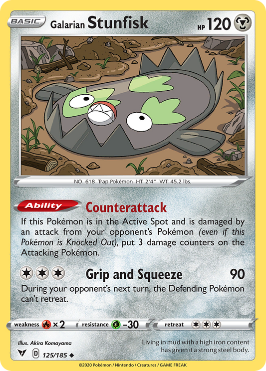 Galarian Stunfisk - 125/185 - Normal - NM - Uncommon - Vivid Voltage