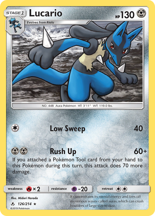 Lucario - 126/214 - Normal - NM - Rare Holo - Unbroken Bonds