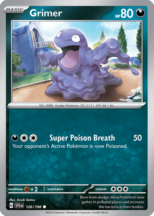 Grimer - 126/198 - Reverse Holofoil - NM - Common - Scarlet & Violet
