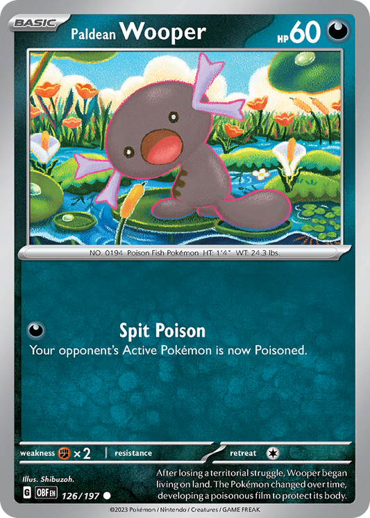 Paldean Wooper - 126/197 - Normal - NM - Common - Obsidian Flames