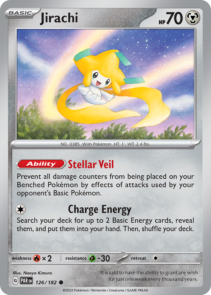 Jirachi - 126/182 - Reverse Holofoil - NM - Common - Paradox Rift