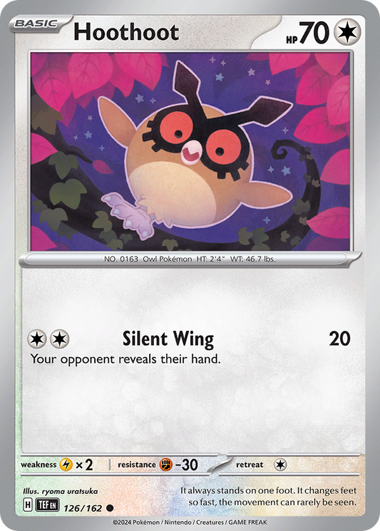 Hoothoot - 126/162 - Reverse Holofoil - NM - Common - Temporal Forces