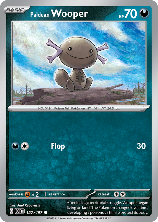 Paldean Wooper - 127/197 - Normal - NM - Common - Obsidian Flames