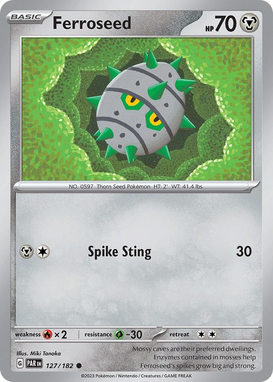 Ferroseed - 127/182 - Reverse Holofoil - NM - Common - Paradox Rift