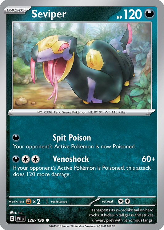 Seviper - 128/198 - Normal - NM - Common - Scarlet & Violet