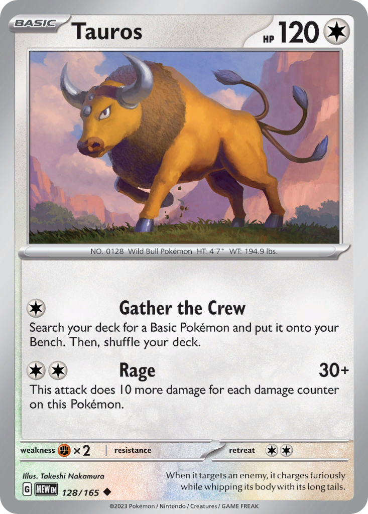 Tauros - 128/165 - Normal - NM - Uncommon - 151