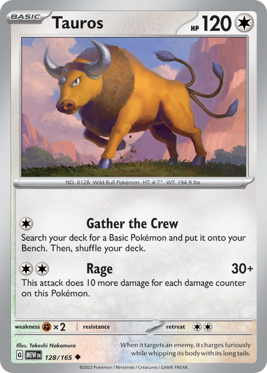 Tauros - 128/165 - Normal - NM - Uncommon - 151