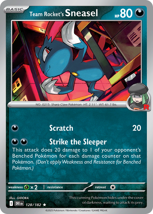 Team Rocket's Sneasel - 128/182 - Holofoil - NM - Rare - Destined Rivals