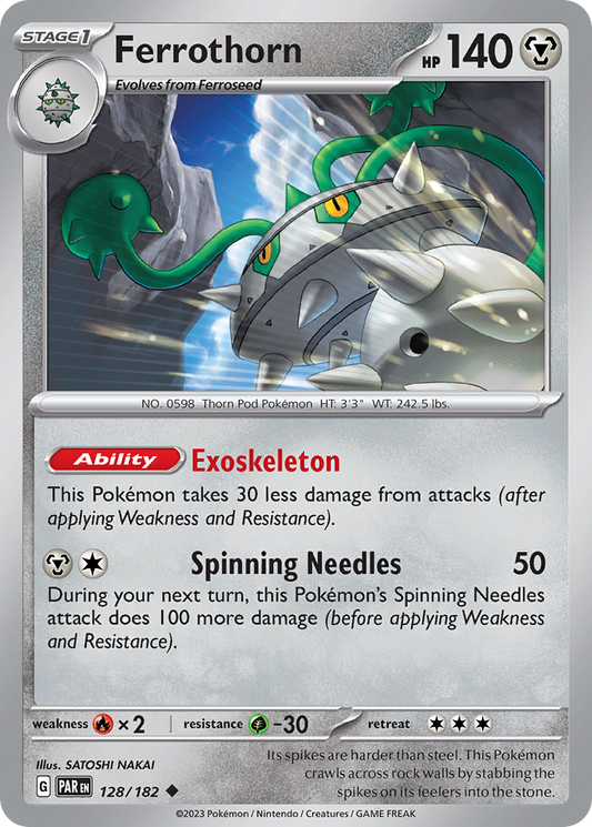 Ferrothorn - 128/182 - Reverse Holofoil - NM - Uncommon - Paradox Rift