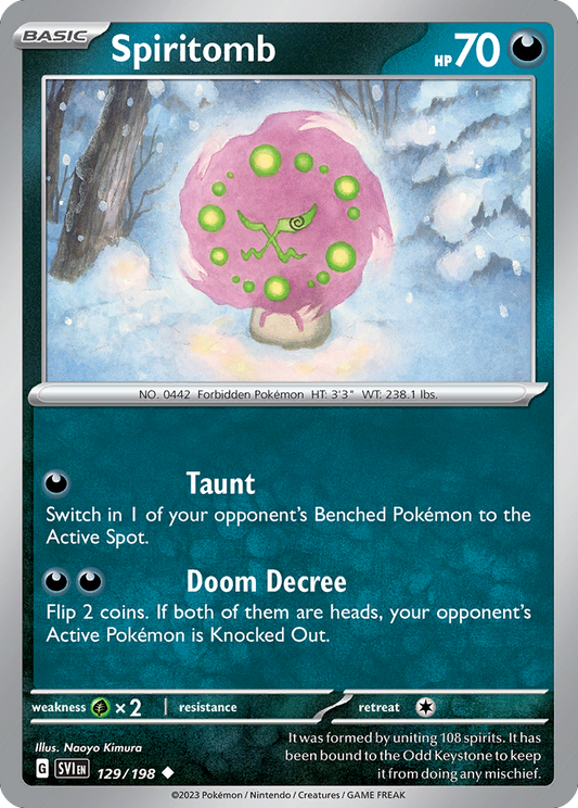 Spiritomb - 129/198 - Reverse Holofoil - NM - Uncommon - Scarlet & Violet
