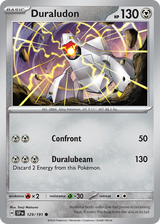 Duraludon - 129/191 - Reverse Holofoil - NM - Common - Surging Sparks