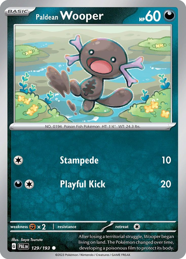 Paldean Wooper - 129/193 - Reverse Holofoil - NM - Common - Paldea Evolved