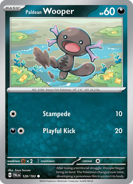 Paldean Wooper - 129/193 - Reverse Holofoil - NM - Common - Paldea Evolved