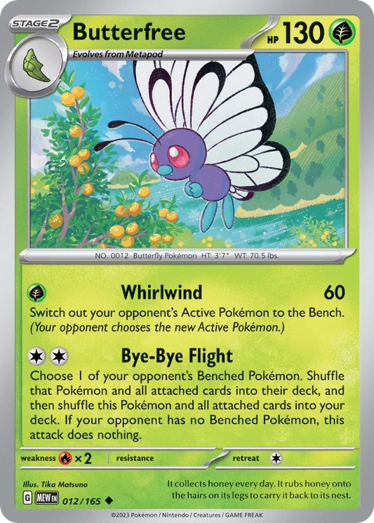 Butterfree - 12/165 - Normal - NM - Uncommon - 151
