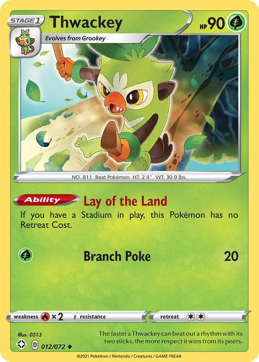 Thwackey - 12/72 - Normal - NM - Uncommon - Shining Fates