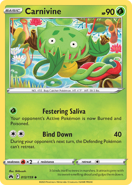 Carnivine - 12/159 - Normal - NM - Uncommon - Crown Zenith