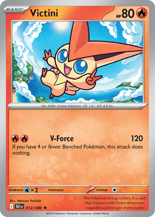 Victini - 12/86 - Holofoil - NM - Rare - Black Bolt