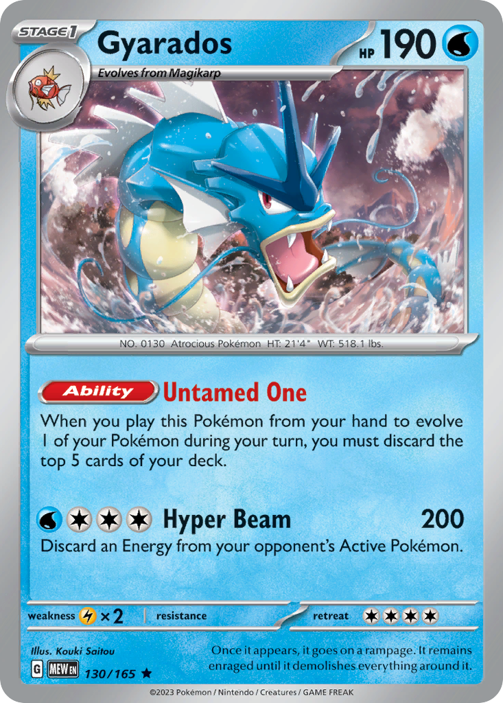 Gyarados - 130/165 - Holofoil - NM - Rare - 151