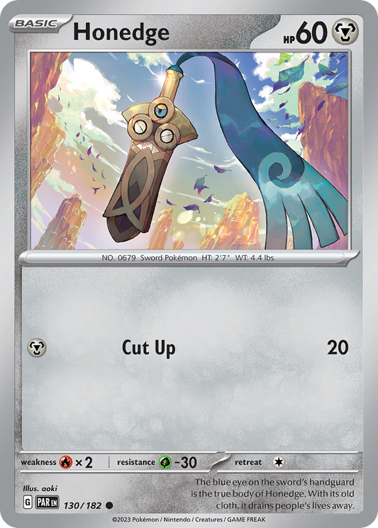Honedge - 130/182 - Normal - NM - Common - Paradox Rift