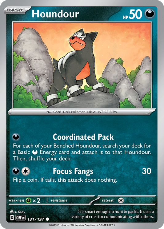 Houndour - 131/197 - Normal - NM - Common - Obsidian Flames