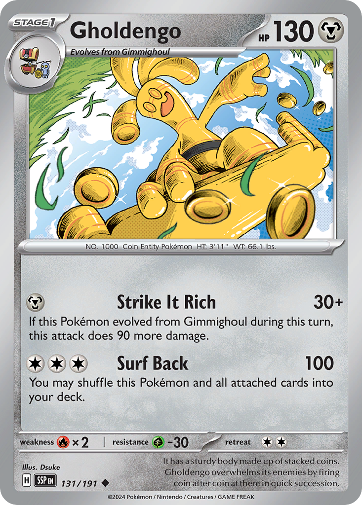Gholdengo - 131/191 - Normal - NM - Uncommon - Surging Sparks