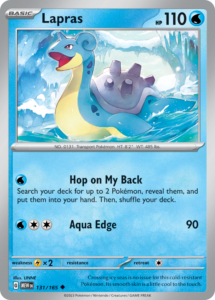 Lapras - 131/165 - Normal - NM - Uncommon - 151