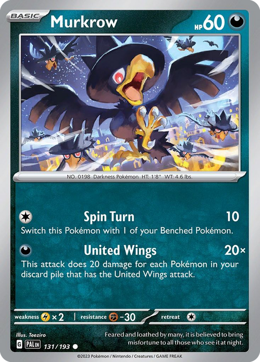 Murkrow - 131/193 - Normal - NM - Common - Paldea Evolved