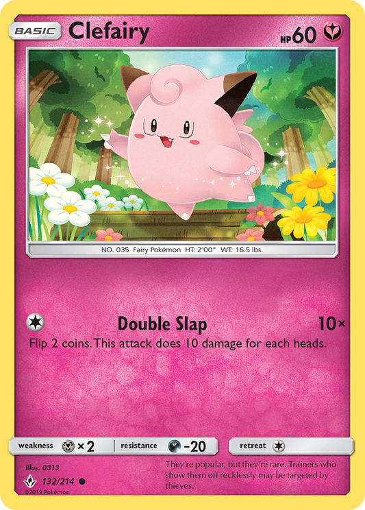 Clefairy - 132/214 - Normal - NM - Common - Unbroken Bonds