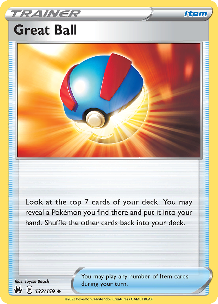 Great Ball - 132/159 - Normal - NM - Uncommon - Crown Zenith