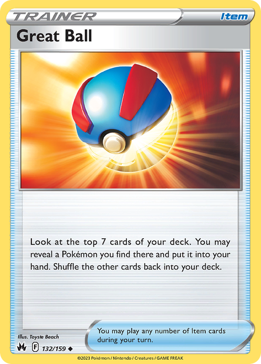 Great Ball - 132/159 - Normal - NM - Uncommon - Crown Zenith