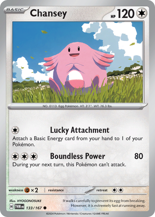 Chansey - 133/167 - Reverse Holofoil - NM - Common - Twilight Masquerade