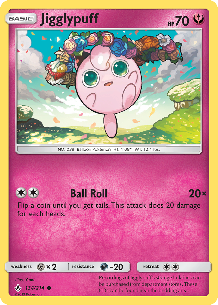Jigglypuff - 134/214 - Normal - NM - Common - Unbroken Bonds