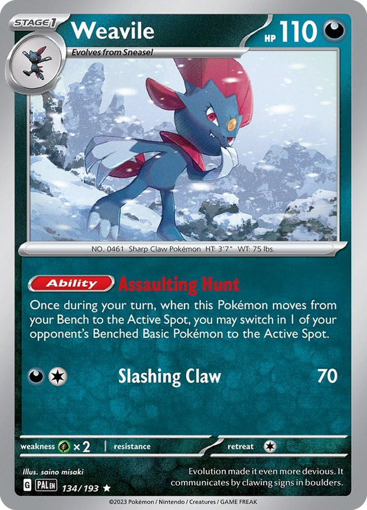 Weavile - 134/193 - Holofoil - NM - Rare - Paldea Evolved