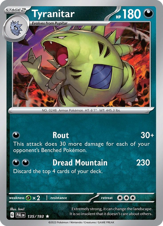 Tyranitar - 135/193 - Holofoil - NM - Rare - Paldea Evolved