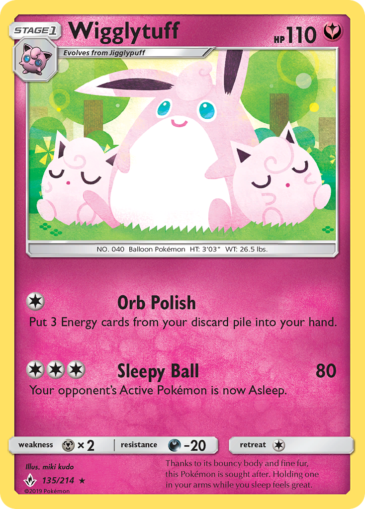 Wigglytuff - 135/214 - Normal - NM - Rare - Unbroken Bonds