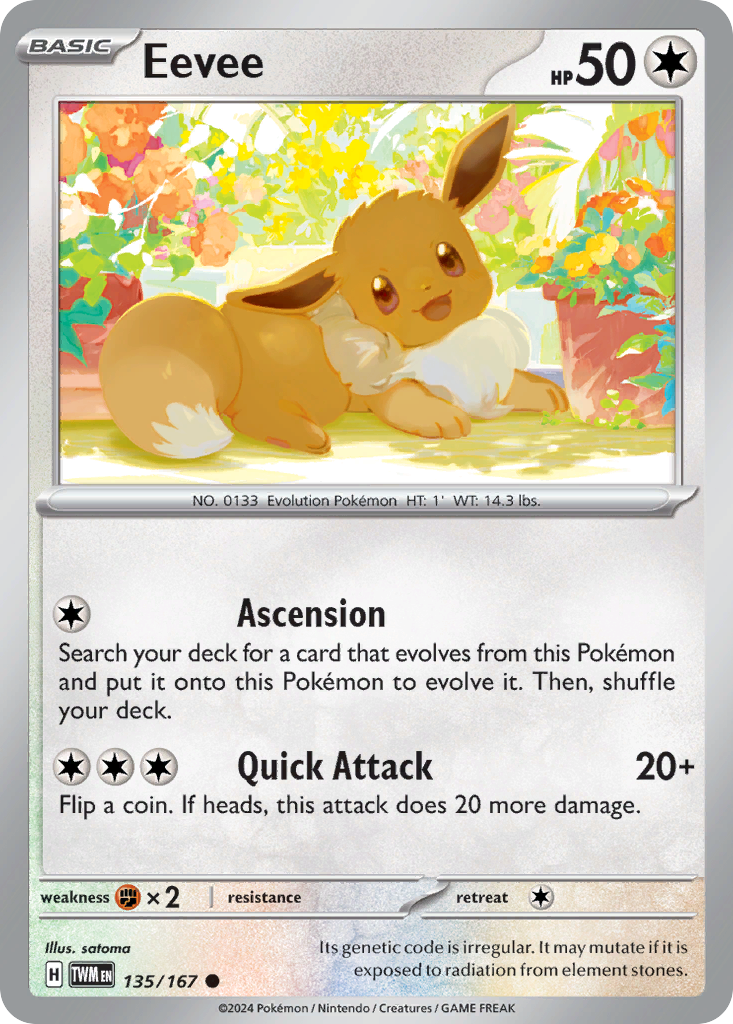 Eevee - 135/167 - Reverse Holofoil - NM - Common - Twilight Masquerade
